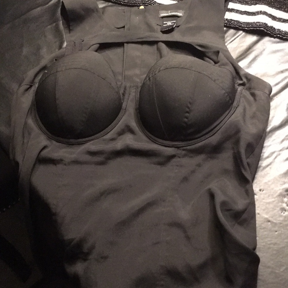 Moda International Tops | Black Bustier-Style Top
